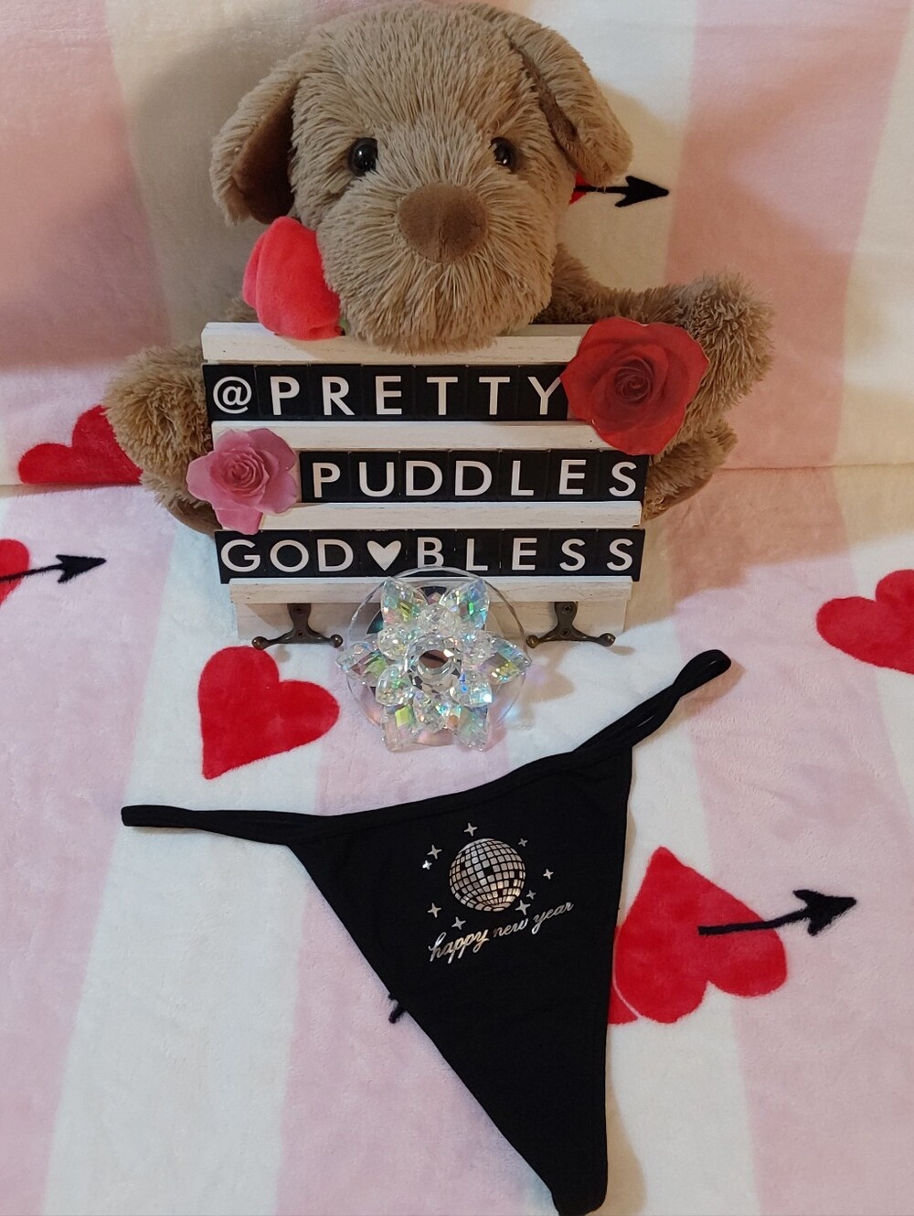 🍾 NWOT Victoria's Secret "HAPPY NEW YEAR" Cotton V-String Panty 🍾